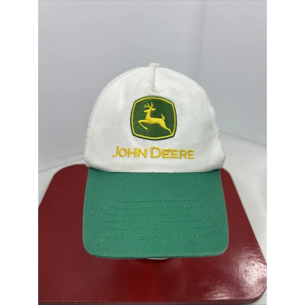 John‎ Deere Hat Cap Mens Strapback Green Trucker Adjustable Farm Farmer Tractor